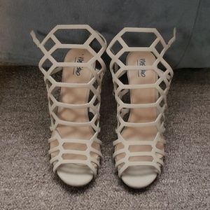 Nude cage heels